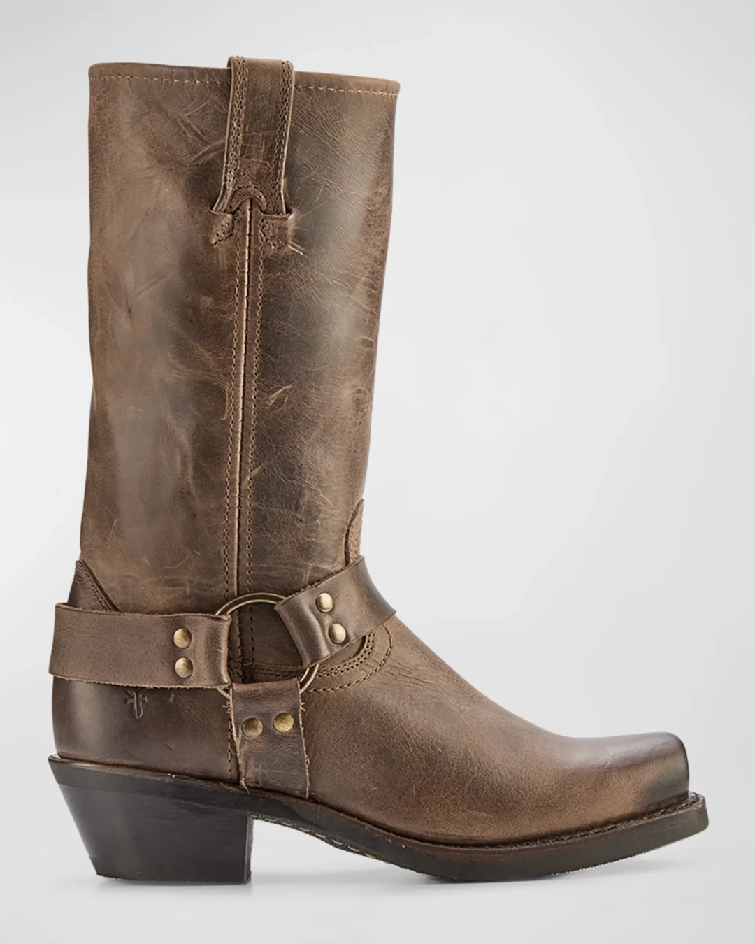 Frye Tall Leather Harness Biker Boots