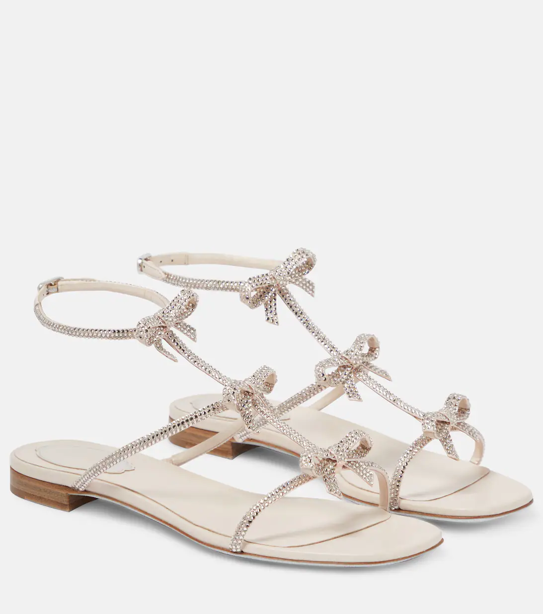 Crystal embellished flat sandals