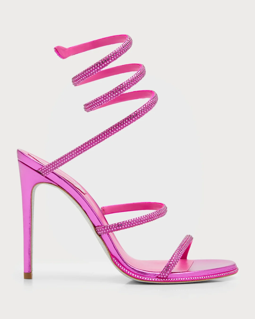 Rene Caovilla Strass Snake-Wrap Cocktail Sandals