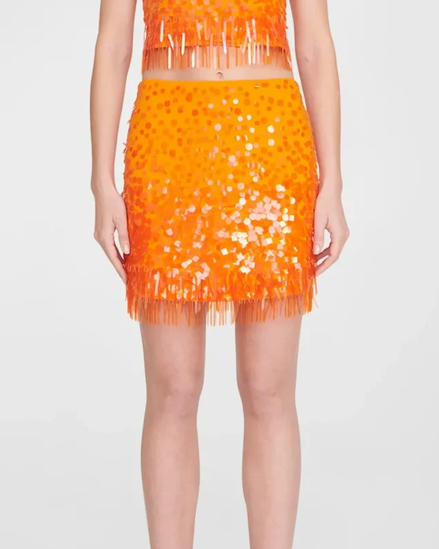 Staud Rebecca Tonal Embellished Mini Skirt