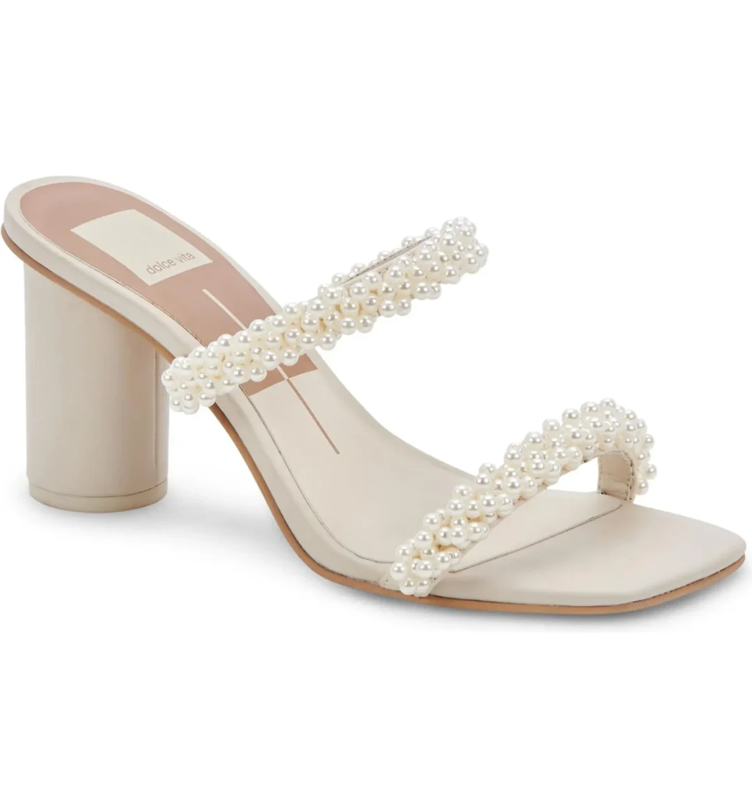 Elegant pearl slide sandals