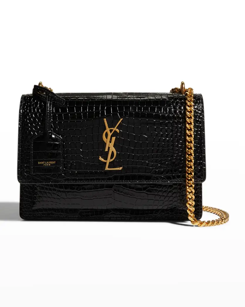 Black croc Sunset YSL bag