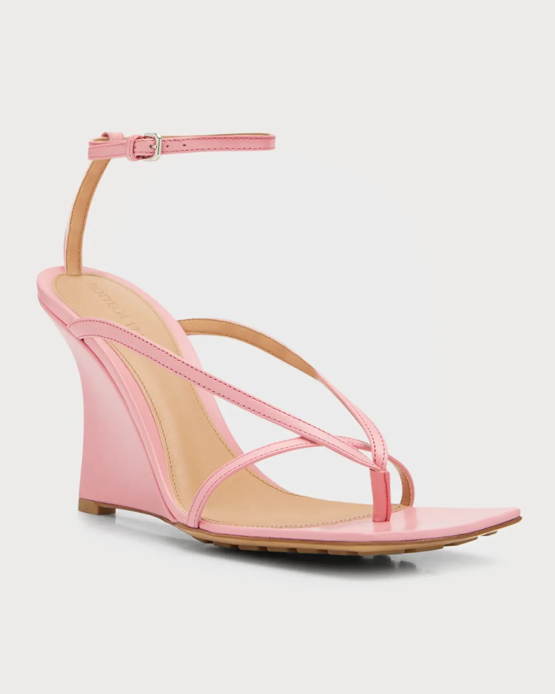 Light pink wedge sandals