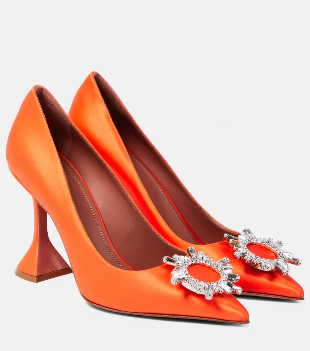 Orange Amina Muaddi heels