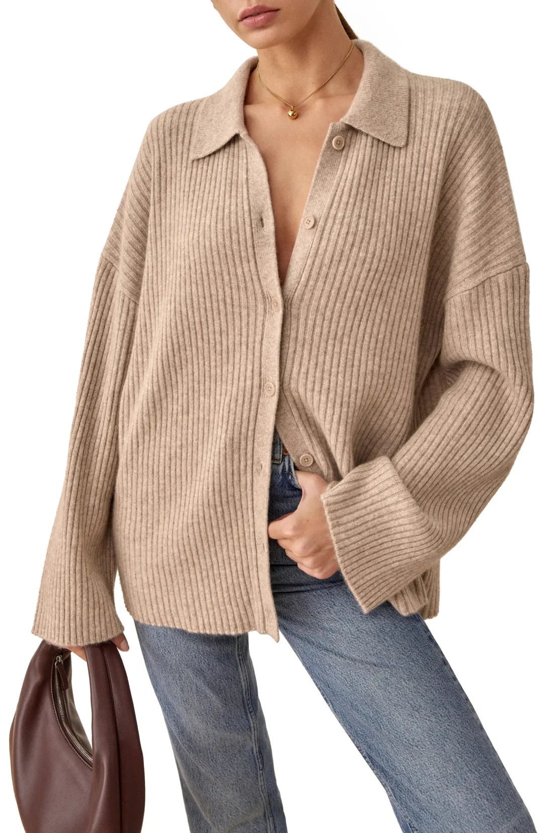 Brown cardigan