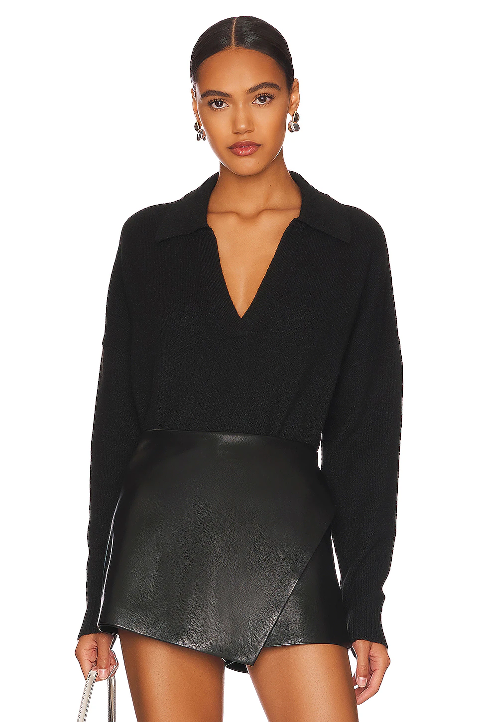 Black collared sweater