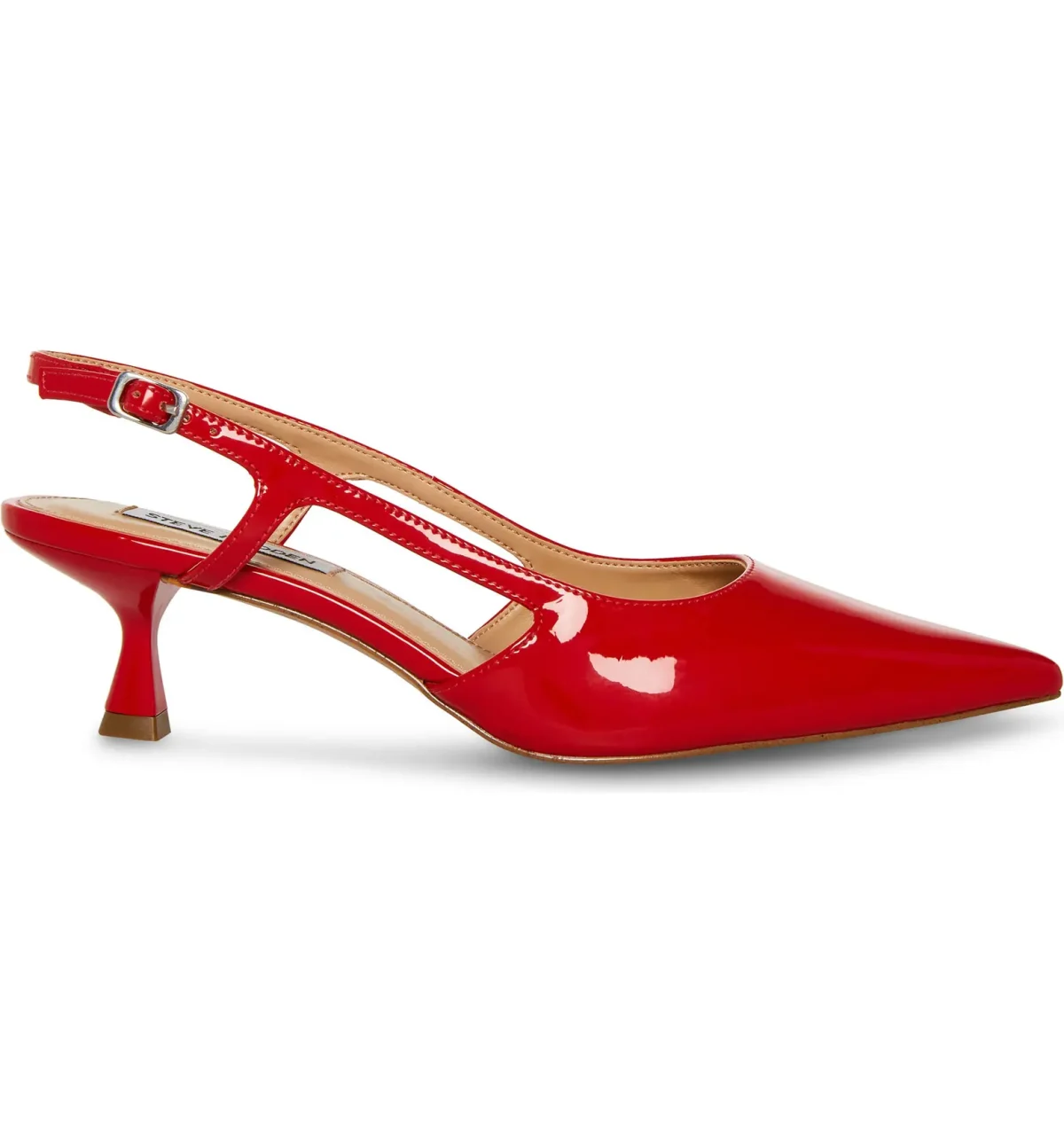 Red pointed toe slingback