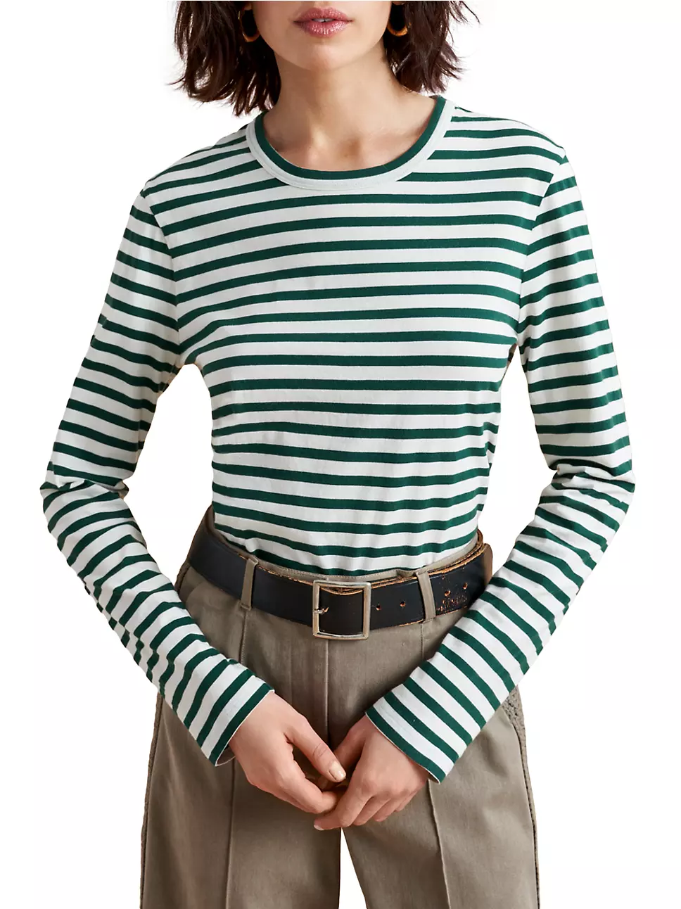 Black and green striped long sleeve