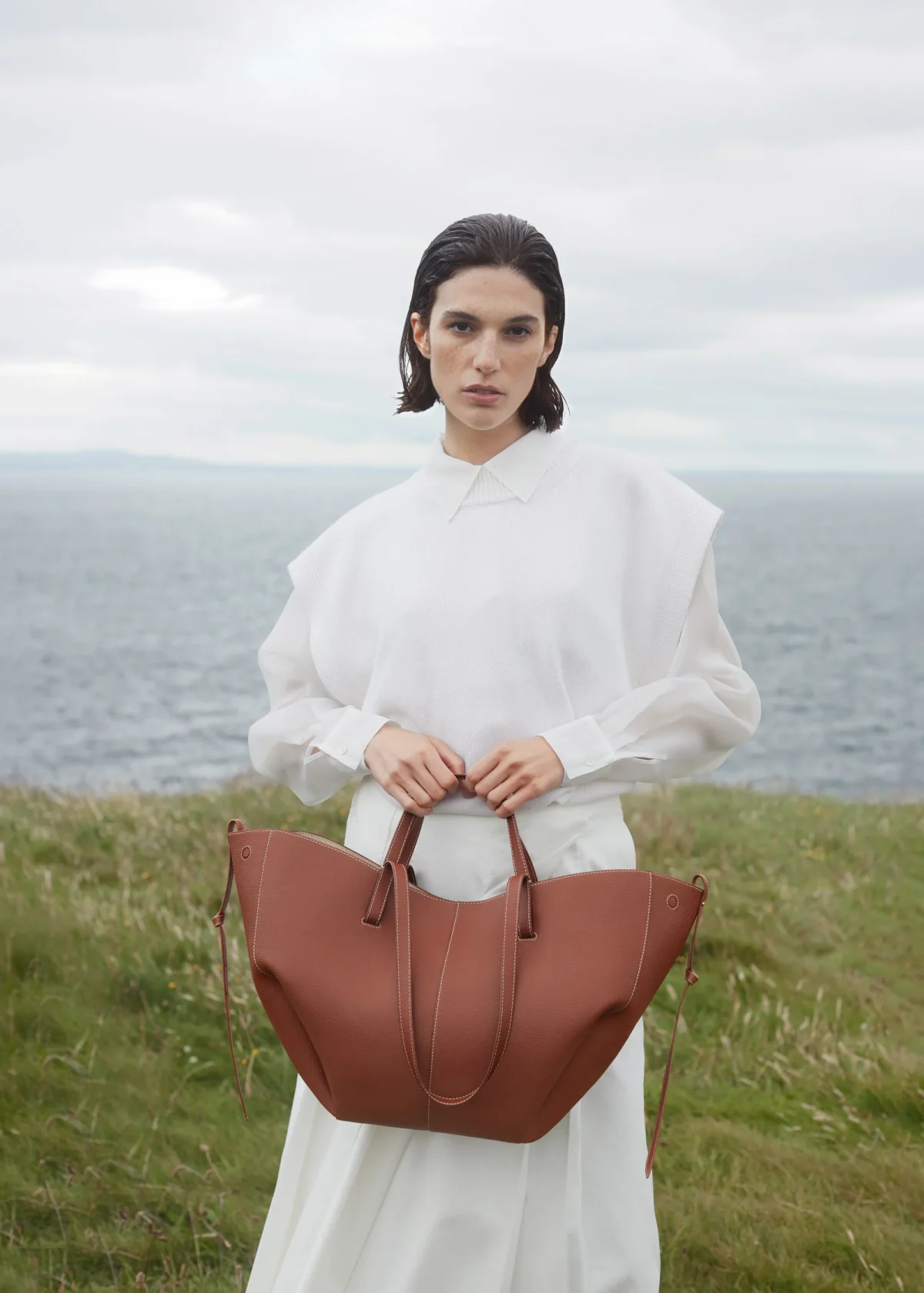 Tan Polene Cyme bag.